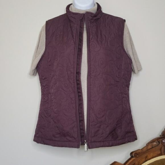 Isis Women's Quilted Vest Size 10 Maroon Outdoor Utility Athleisure Cabincore - Picture 1 of 9